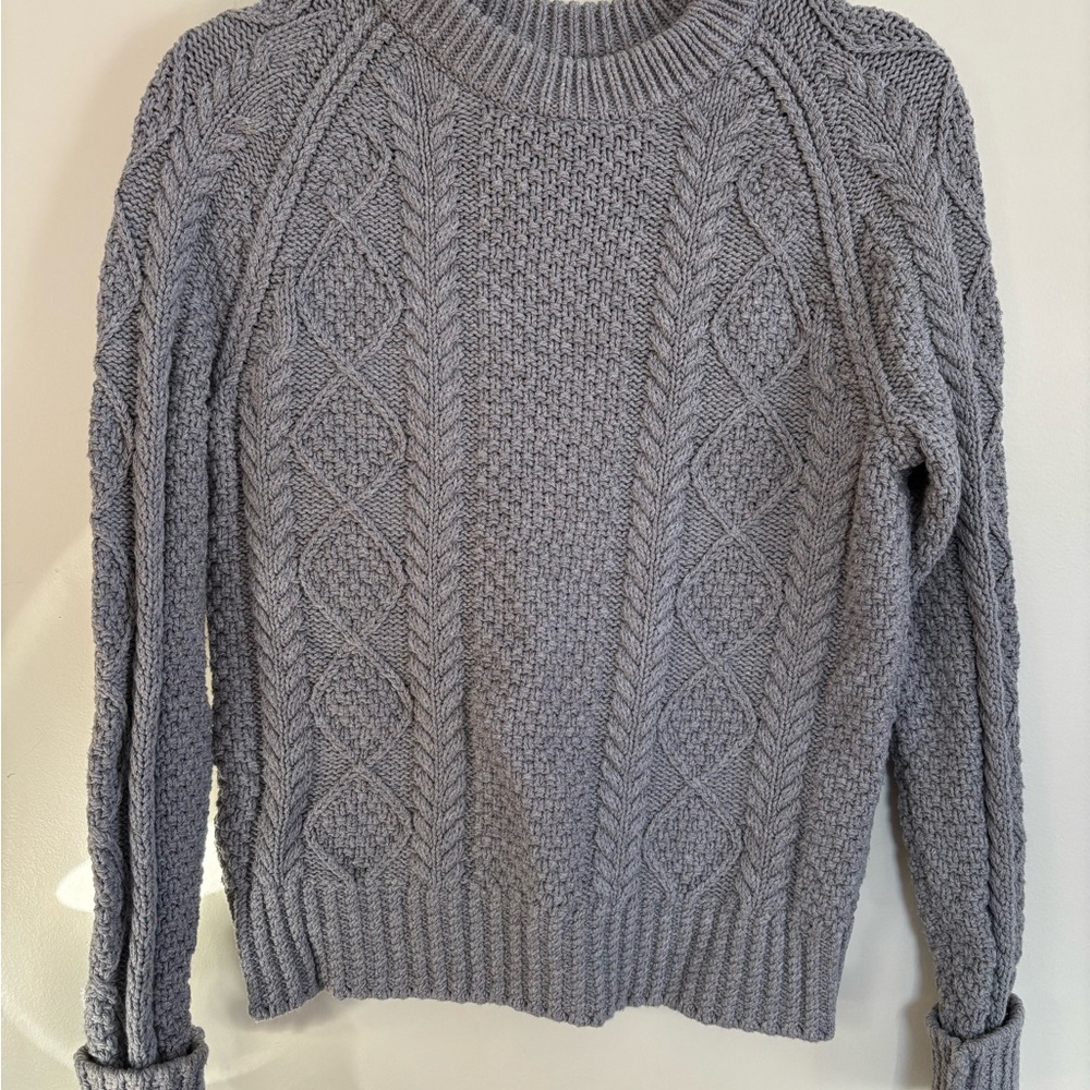 LL Bean Signature Gray Knit Pullover Sweater